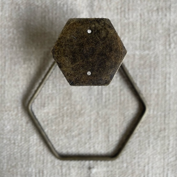 Antique Brass Hexagon Towel Ring - Picture 5 of 7